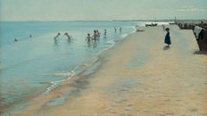 Krøyer 3092 HBD_354 - P.S. Krøyer, Summer day at the South Beach of Skagen, 1884